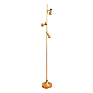 Three Lights Italian Brass Floor Lamp by Goffredo Reggiani, 1970s For Sale