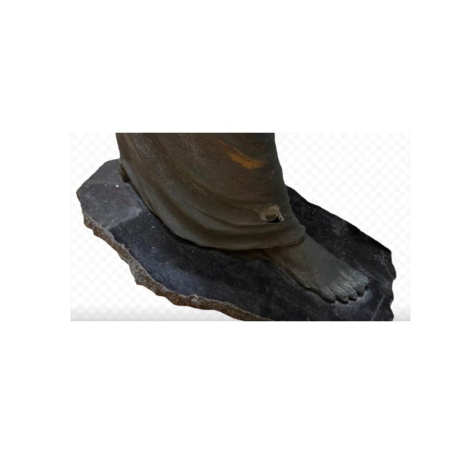 Charcoal The Pose Figurative Plaster Sculpture For Sale - Image 8 of 8