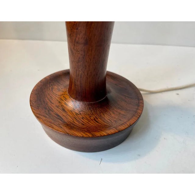 Scandinavian Modern Table Lamp in Turned Rosewood from Lyfa, 1960s For Sale - Image 6 of 8
