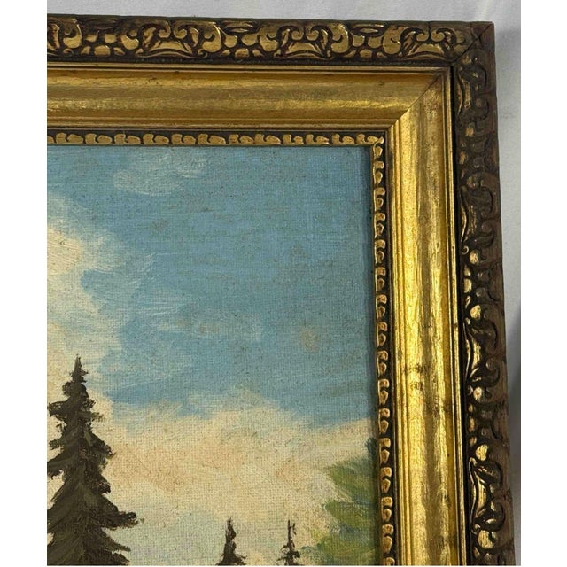 Traditional Signed 1959 H. Hellmann Mountain Landscape Painting For Sale - Image 3 of 6