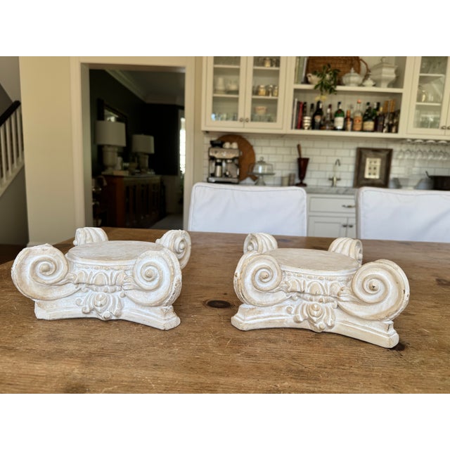Off-white Pair of Vintage Plaster Risers For Sale - Image 8 of 10