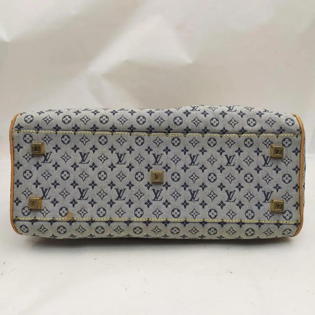 Blue 2001 Louis Vuitton Marie Navy Blue Monogram Canvas and Leather Hand Bag For Sale - Image 8 of 18