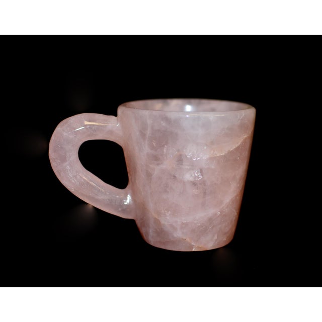 Rose Quartz Cup Mug Natural Gemstone For Sale In Los Angeles - Image 6 of 13