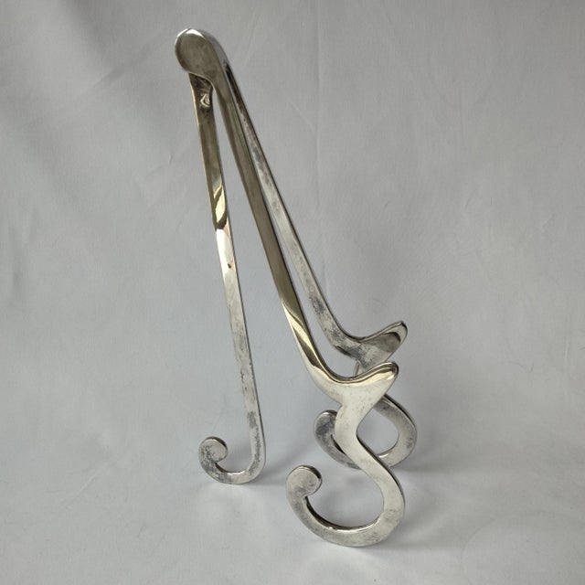 Silverplated Modern Display Easel Photo Frame Stand Vintage 90s For Sale In Houston - Image 6 of 7