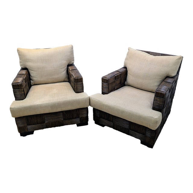 John Hutton Design - Donghia “Block Island” Club Chairs - Set of 2 For Sale