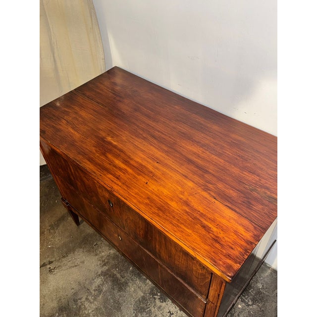 19th C. German Biedermeier Walnut Commode For Sale - Image 4 of 6