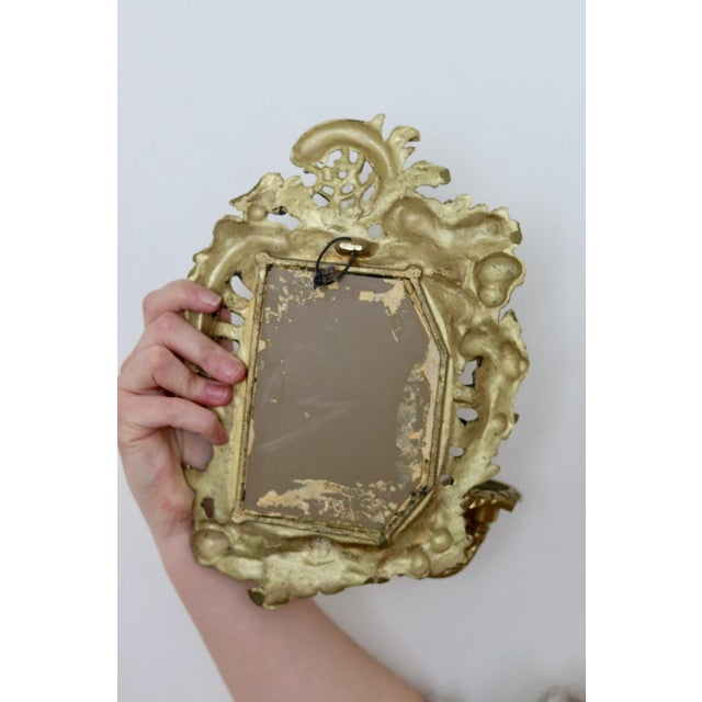 Swedish Brass Sconces with Mirror, Set of 2 For Sale - Image 6 of 8