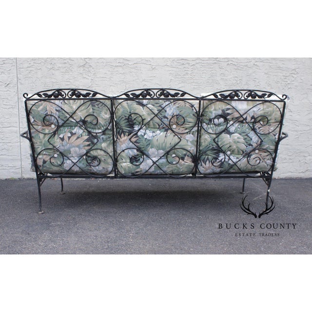Mid 20th Century Meadowcraft Vintage Wrought Iron Outdoor Garden Sofa For Sale - Image 5 of 12