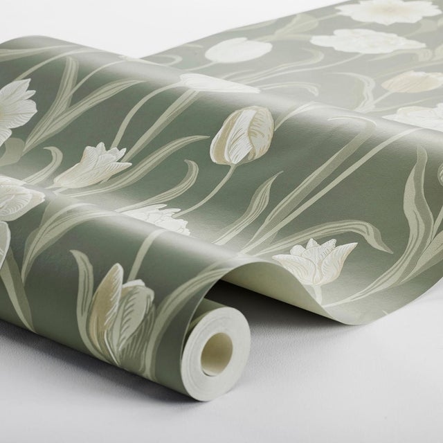 Hand-painted tulips bloom across Boråstapeter La Belle Epoque, a timeless floral with a lush, expressive design that...