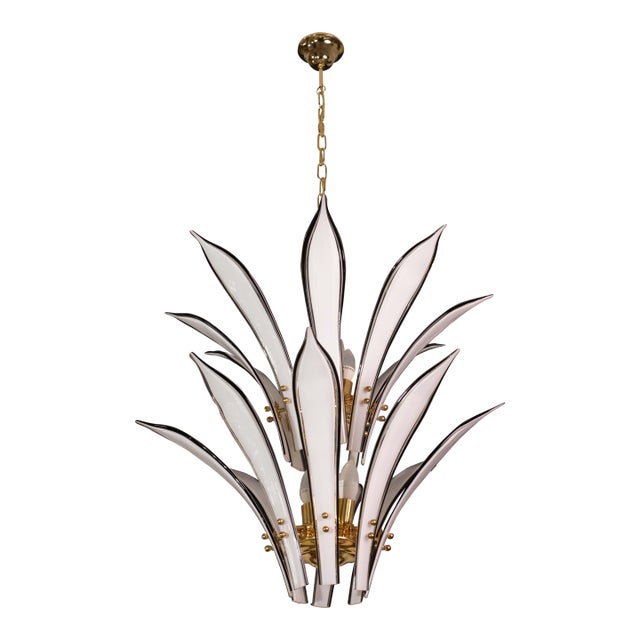 Vistosi "Palms" Murano Glass Style Chandelier, 1970 For Sale