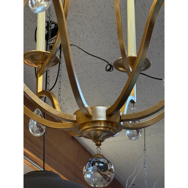 2020s John-Richard Gold Leaf Swag Chandelier For Sale - Image 5 of 12
