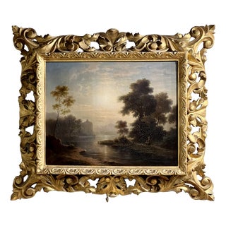 After Carl Johan Fahlcrantz, Riverscape, Oil on Canvas For Sale