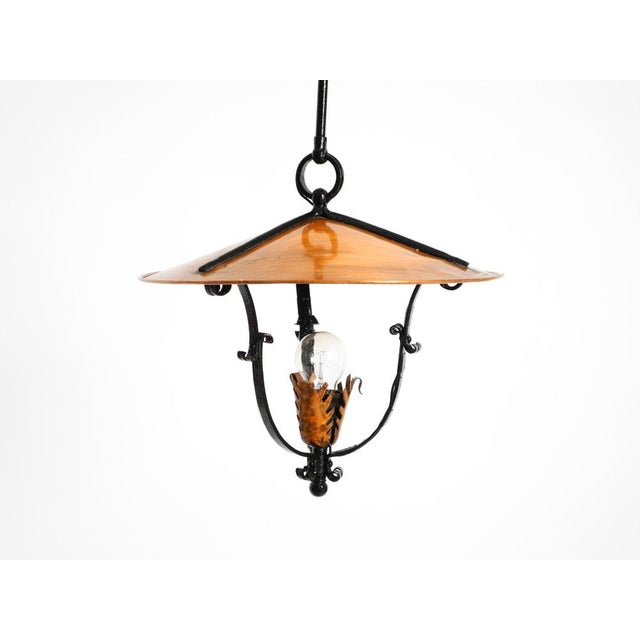 Large Vintage Pendant Lights in Heavy Metal and Copper, 1930s, Set of 2 For Sale - Image 6 of 18