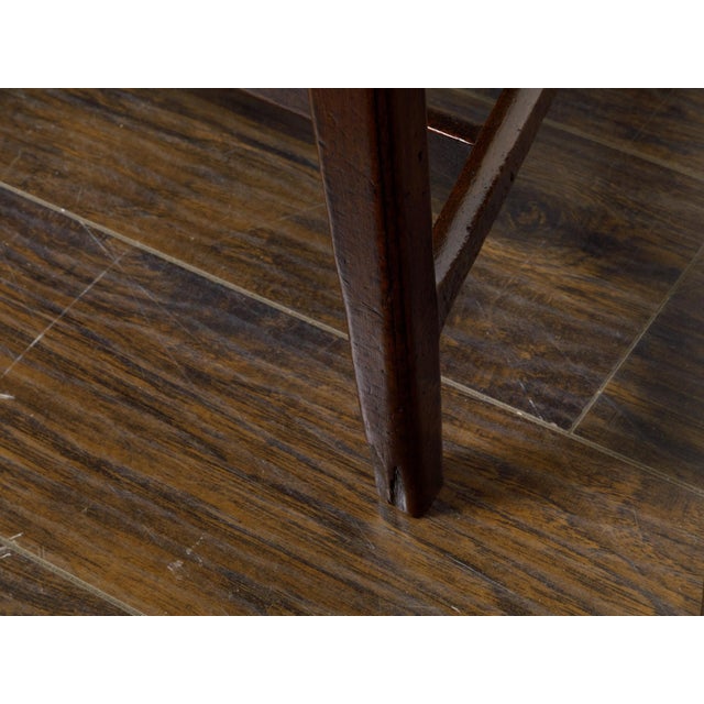 Pair of English Early 19th Century Plank Seat Chairs with Scrolling Arms For Sale - Image 10 of 12