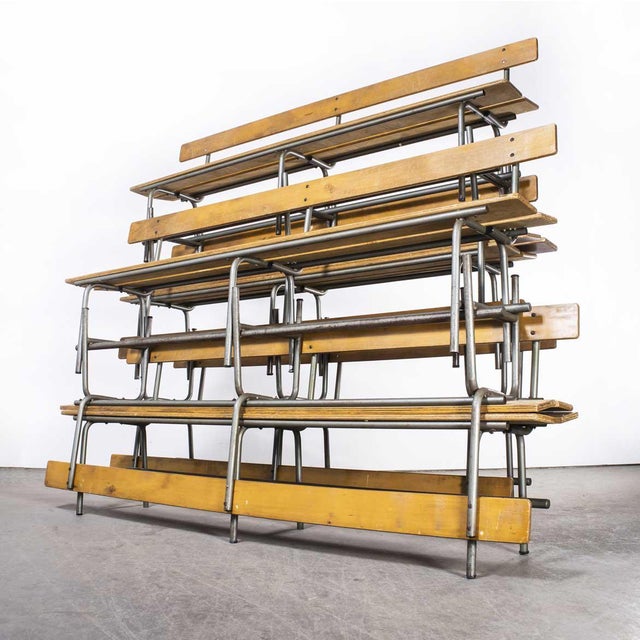French School Bench with Back from Mullca, 1960s For Sale - Image 6 of 11