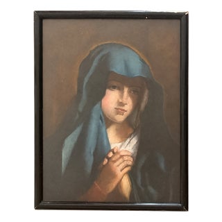 After Sassoferrato, Devotional Pastel of the Virgin Mary, 1800s, Pastel and Paper For Sale