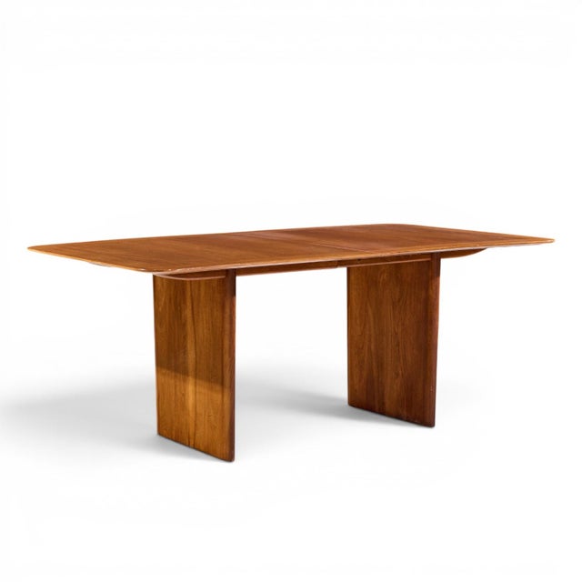 Robsjohn Gibbings for Widdicomb Mid Century Walnut Expanding Dining Table With 2 Leaves For Sale In Chicago - Image 6 of 13