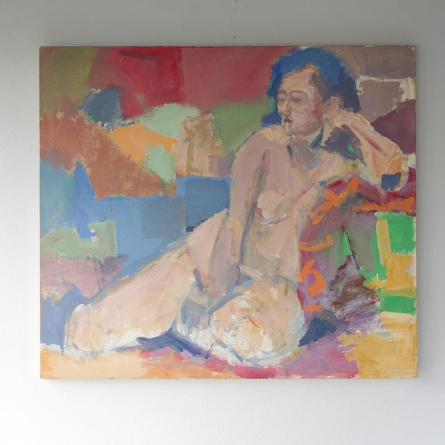 Vintage Modernist Abstract Nude Painting For Sale - Image 10 of 12