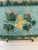 Flower and and leaf decorated Victorian majolica ceramic serving platter