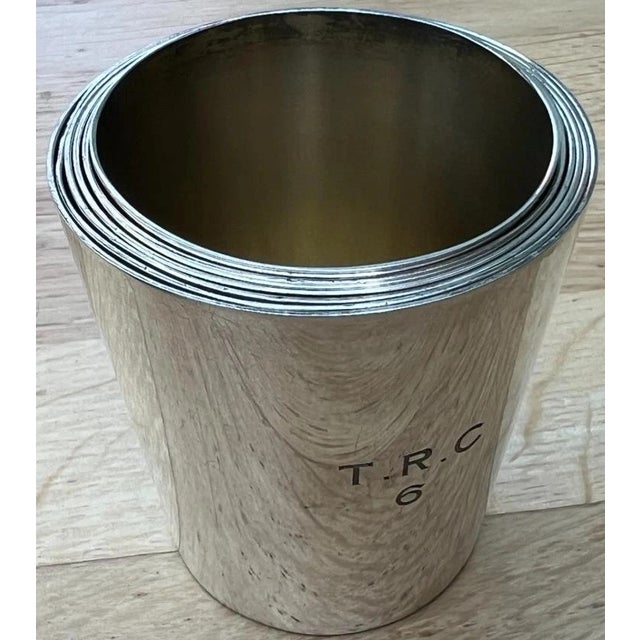 Asprey of London Set X 6 Silver Plated Stacking Travel Shot Cups For Sale - Image 9 of 18