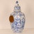 Antique Delft Vase Clock, Blue White Chinoiserie Vase Kangxi Style, Foo Dog Finial For Sale - Image 6 of 14