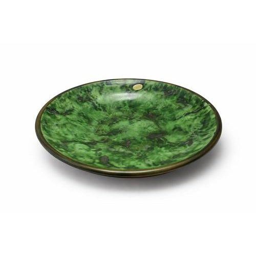 Vintage Swedish Art Deco Green Glazed Ceramic Bowl, 1930s For Sale - Image 3 of 9