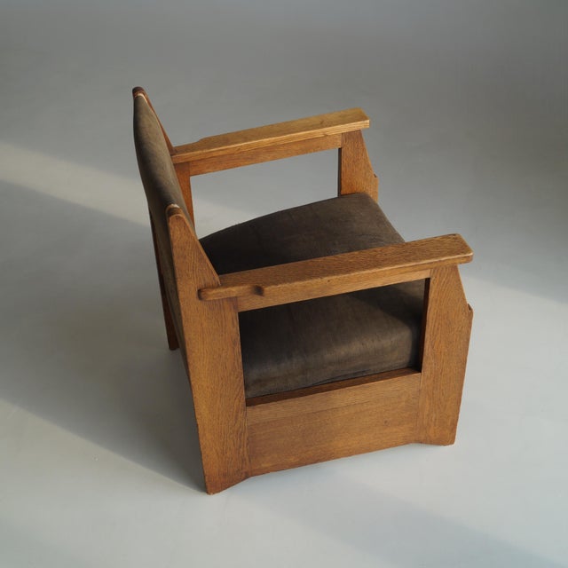 Brown Dutch Art Deco Hague School Armchair by Hendrik Wouda for Pander, 1924 For Sale - Image 8 of 18