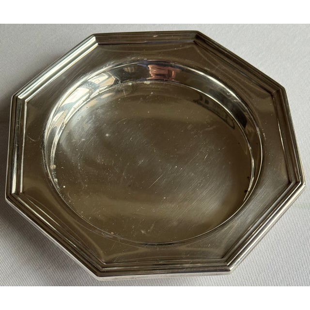 Early 20th Century Early 20th Century Wallace Silversmiths Octagonal Art Deco Style Silver Plated Wine Coaster Dish For Sale - Image 5 of 12