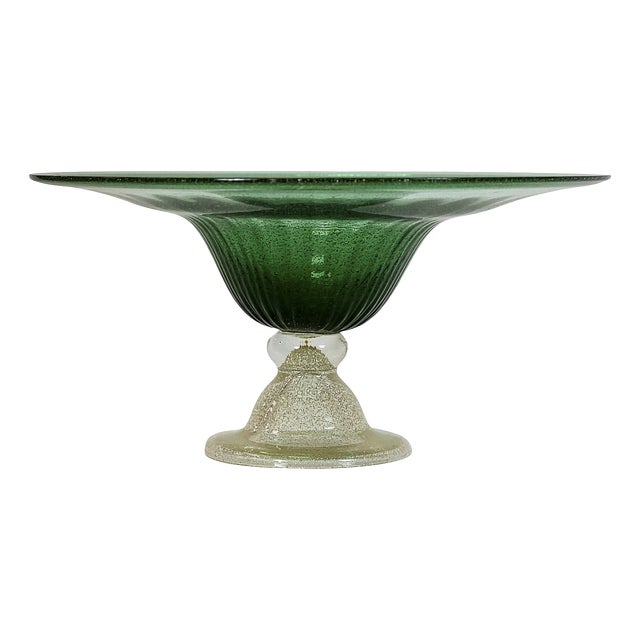 Vintage Italian Murano Glass Vase Centerpiece, 1980 For Sale