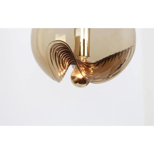 Large Smoked Glass Pendant Light from Peill & Putzler, Germany, 1970s For Sale - Image 10 of 11