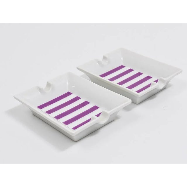 1950s Mid-Century Purple Porcelain Ashtrays from Augarten, Vienna, Austria, 1950s, Set of 2 For Sale - Image 5 of 11