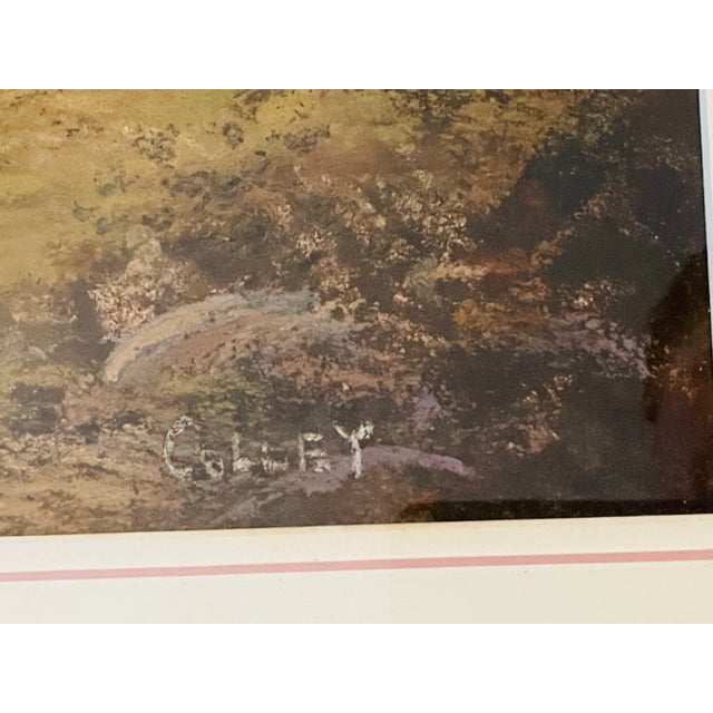 Mixed media pastel painting on paper under glass frame, signed by Texas artist James Colley.