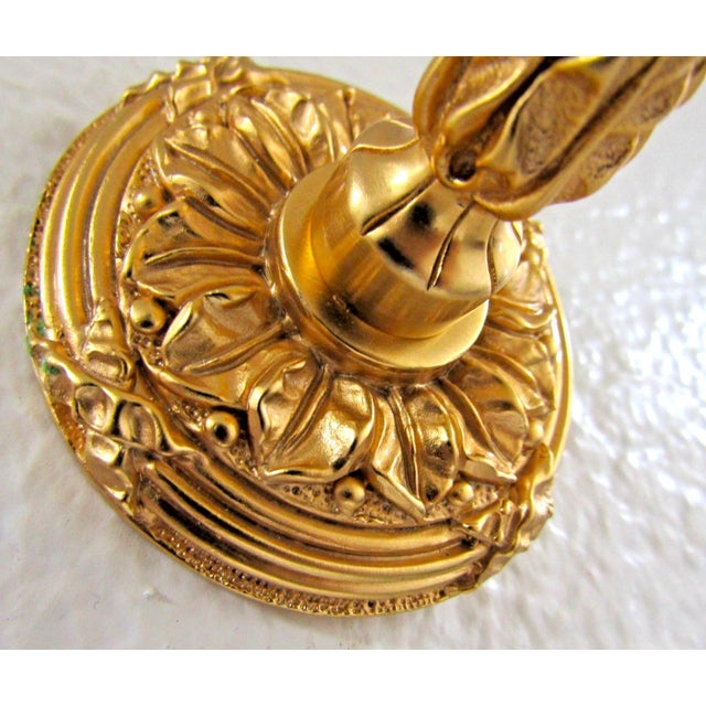 Sherle Wagner Sherle Wagner 22k Gold Plated Brass Acanthus Hook Robe Hook For Sale - Image 4 of 7