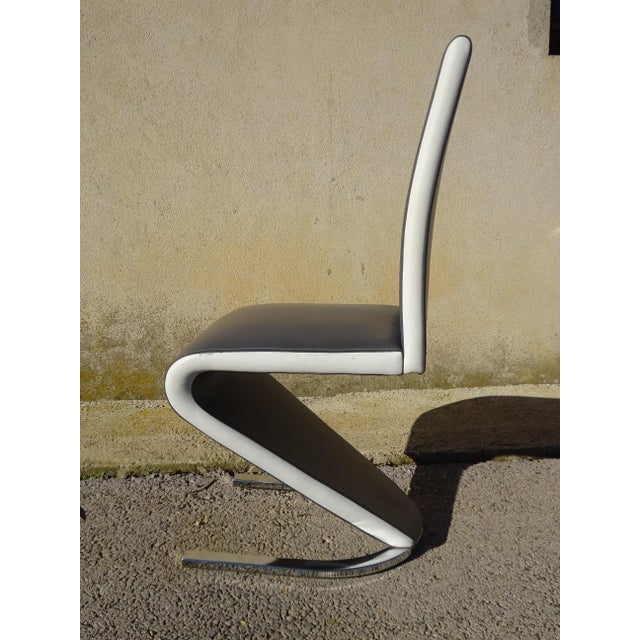 Chrome Base Zig Zag Chairs, 2000s, Set of 3 For Sale - Image 15 of 18