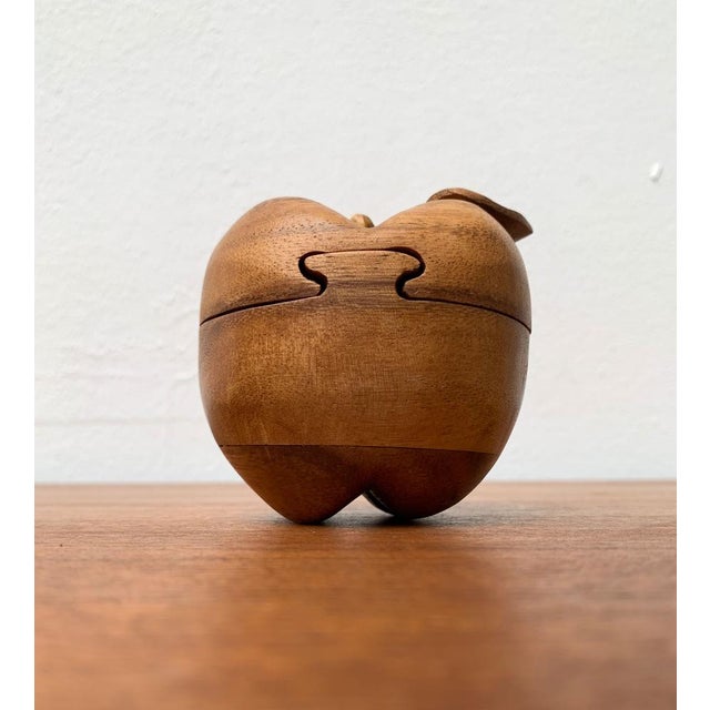 Vintage Teak Apple Shaped Secret Box, 1970s For Sale - Image 3 of 17