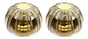 German Brass and Amber Glass Sconces or Flush Mount by Limburg, 1960s