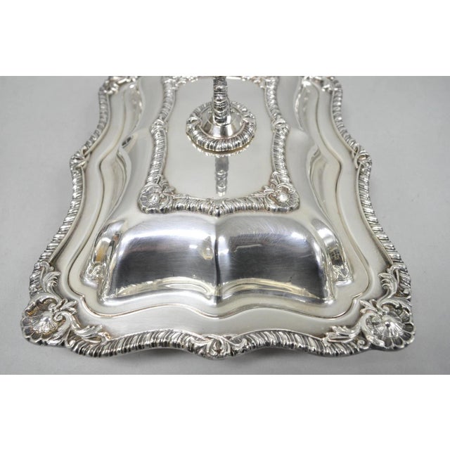 Vintage Canterbury English Regency Silver Plated Covered Vegetable Serving Dish For Sale - Image 13 of 14