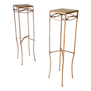 Handcrafted High Pedestal Table Set, 1990s France, Set of 2 For Sale