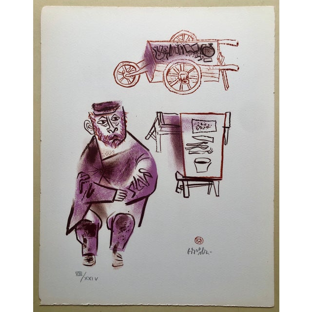 Printmaking Materials William Gropper, Jewish Shtetl Machers Americana Judaica Lithograph WPA Yiddish Social Realist For Sale - Image 7 of 7