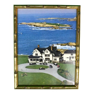 Slim Aarons 'The Ledges' Newport Beachfront House C1974 Framed Color Plate For Sale