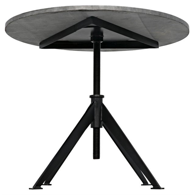 Noir Matilo Adjustable Table in Black Metal Metal Base with Marble Top For Sale - Image 4 of 6