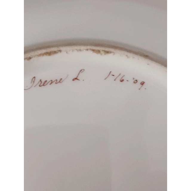 French Country Limoges France 1909 Signed Hand Painted Cherries Plate For Sale - Image 3 of 9