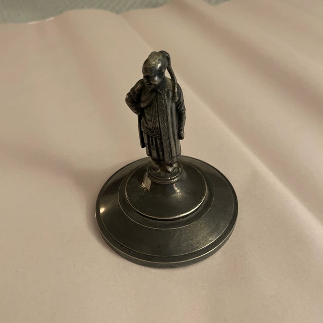 Antique Silverplate Chinese Man Figure For Sale - Image 6 of 6