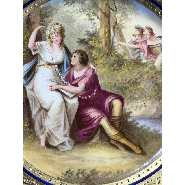 Ceramic Porcelain Rinaldo and Armida Cabinet Plate by F. Ott for Royal Vienna, 19th Century For Sale - Image 7 of 14
