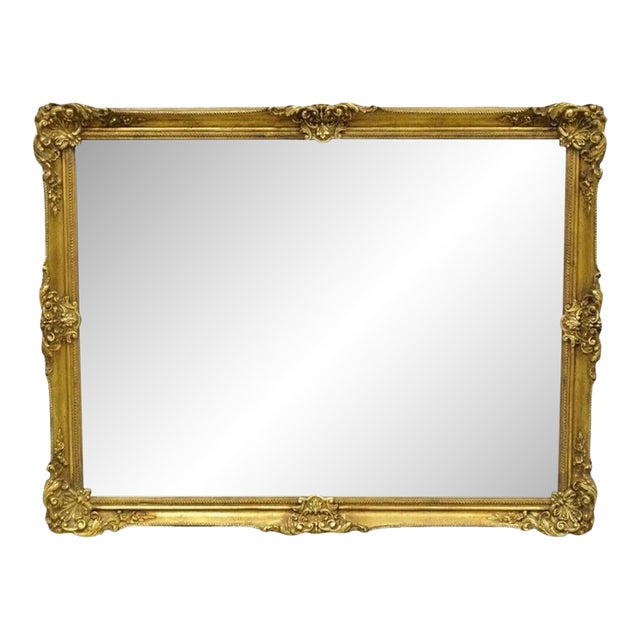 Vintage Friedman Brothers Gold French Rococo Style 45" Rectangular Wall Mirror For Sale