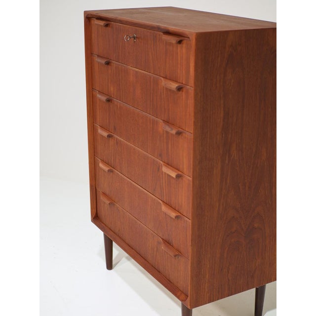 Tall Vintage Danish Chest of Drawers in Teak, 1960s For Sale - Image 11 of 16
