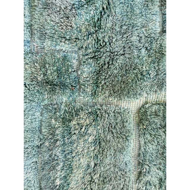 Green Moroccan Modern Wool Rug For Sale - Image 9 of 10