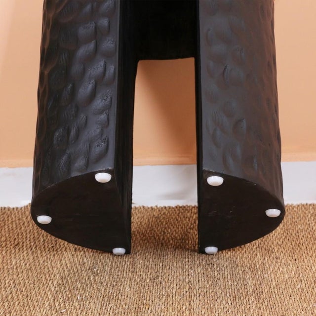 Wood Seva Round Oak Wood Side Table For Sale - Image 7 of 8