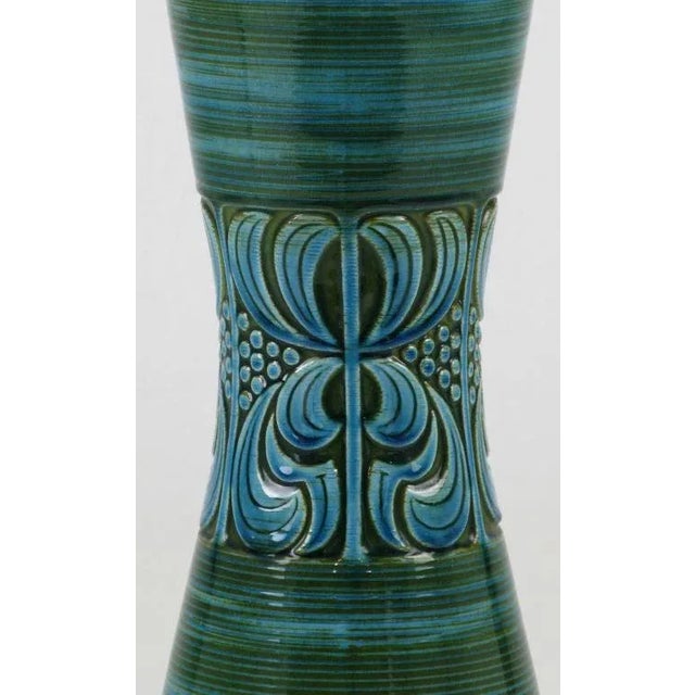 Hand Thrown, Blue & Green Glazed Pottery Table Lamp For Sale In Chicago - Image 6 of 8