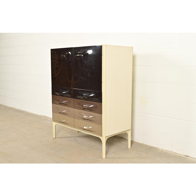 Raymond Loewy for Doubinsky Frères Mid-Century Modern Highboy Dresser, 1960s For Sale - Image 12 of 12